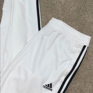 white adidas joggers